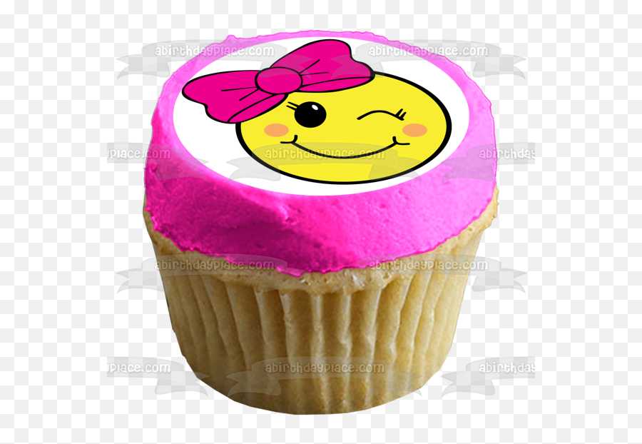 Emoji With Bow Edible Cake Topper Image - Annie June Doll Little Einsteins,Pink Cake Emojis