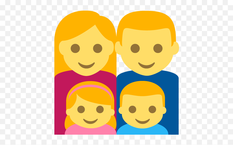 Family - Family Of Four Emoji,Boy And Girl Emoji
