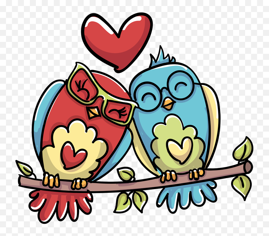 Owl Couple With Hearts Illustration Wall Art - Casal De Coruja Png Emoji,Shower Of Hearts Emoji