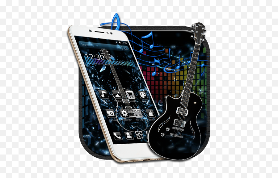Jazz Black Guitar Theme - Smartphone Emoji,Electric Guitar Emoji