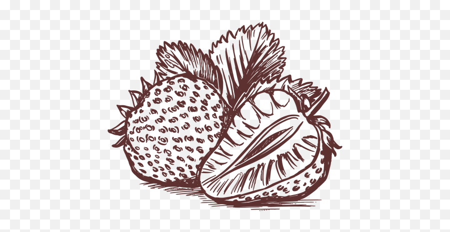 Frutas Morango Fruta Desenhada - Hand Drawn Strawberry Png Emoji,Como Fazer Emoticon De Morango No Facebook