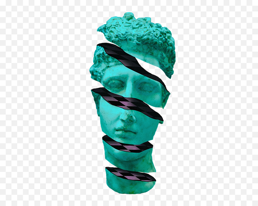 Aesthetic Vaporwave Statue Sliced Greek Statue Design Gift Product Duvet Cover Emoji,Sad Emoticon Vaporwave