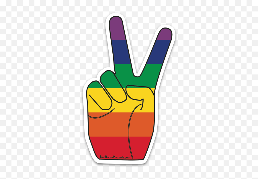 Rainbow Pride Peace Sign Sticker Classu003dlazyload - Peace Emoji,Hand Peace Sign Emoticon