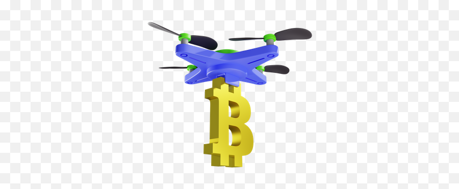 Premium Delivery Of Bitcoin By Drone 3d Illustration Emoji,Hawkeye Text Emoji
