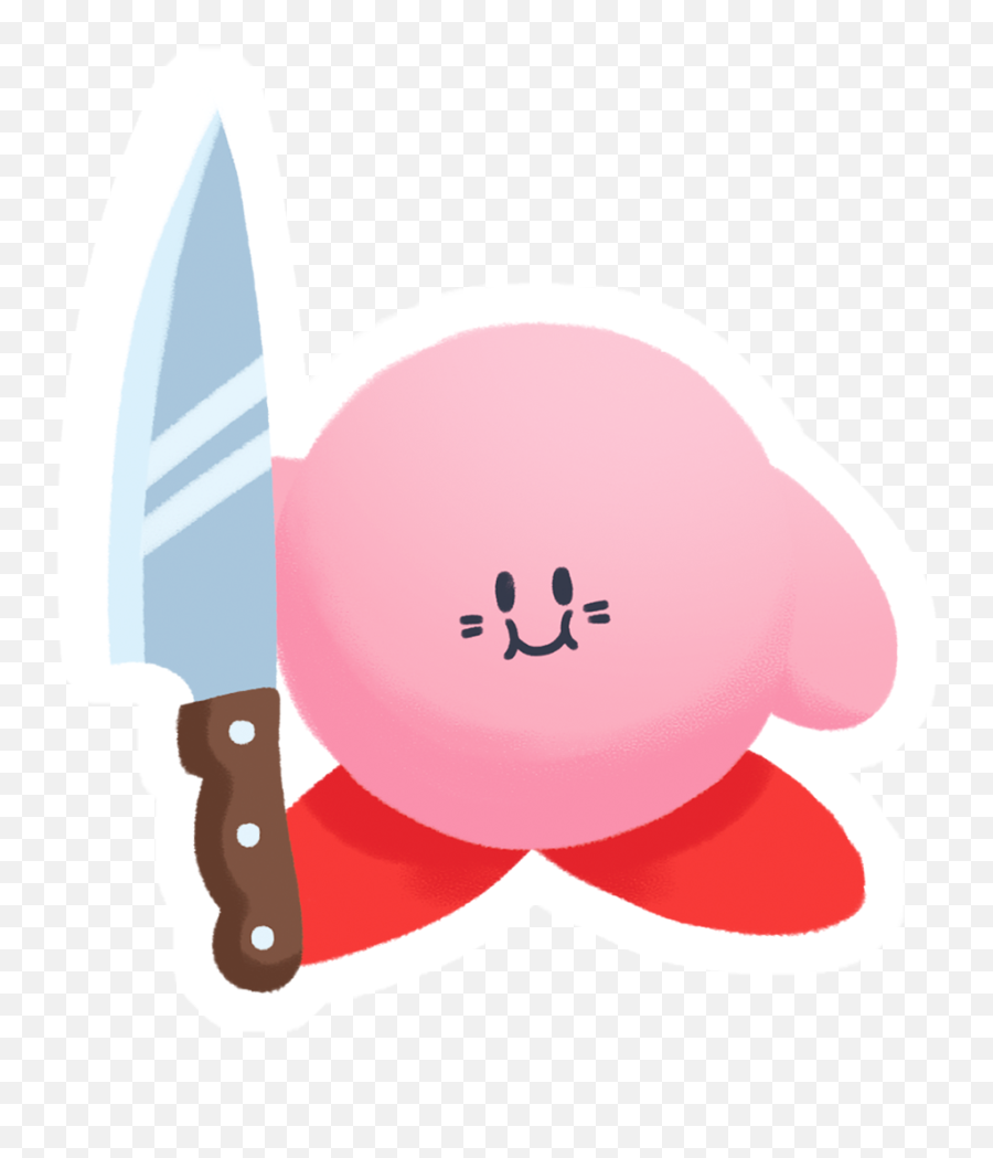 Kirby With A Knife Transparent Png - Kirby With A Knife Sticker Emoji,Kirby Emoji