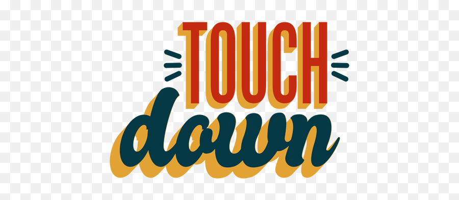 Touchdown Lettering Badge - Touchdown Lettering Emoji,Touchdown Emoticon