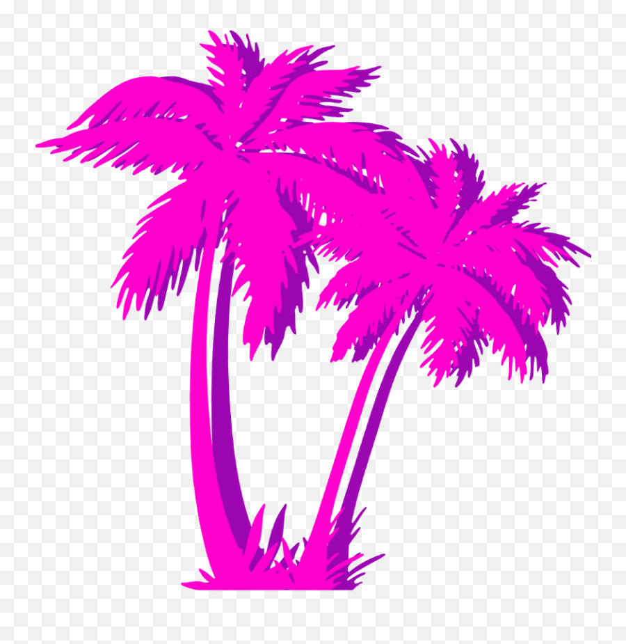 Vaporwave Palm Tree Gift Aesthetic Style Pink Palm Art Print - Vaporwave Palm Tree Png Emoji,Palm Tree Emoji