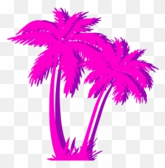 Vaporwave Palm Tree Gift Aesthetic Style Pink Palm Art Print - Vaporwave Palm Tree Png Emoji,Palm Tree Emoji