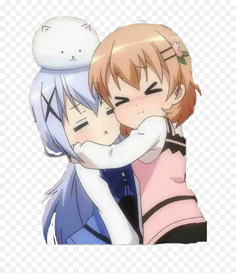 Hug Girls Lgbt Lgbtq Love Anime Sticker - Gochuumon Wa Usagi Desu Ka Meme Emoji,Hug Emojis