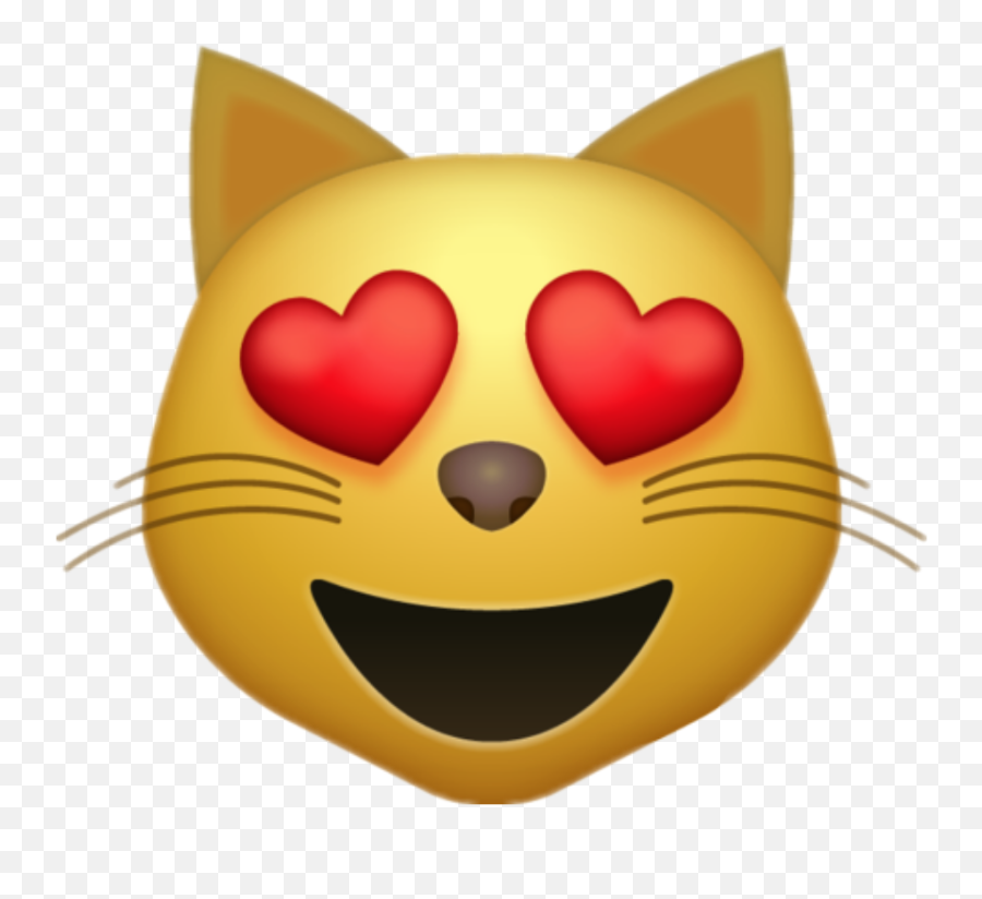 Heart Eyes Emoji Cat Png - Cat Emoji With Heart Eyes,Eyes Emoji