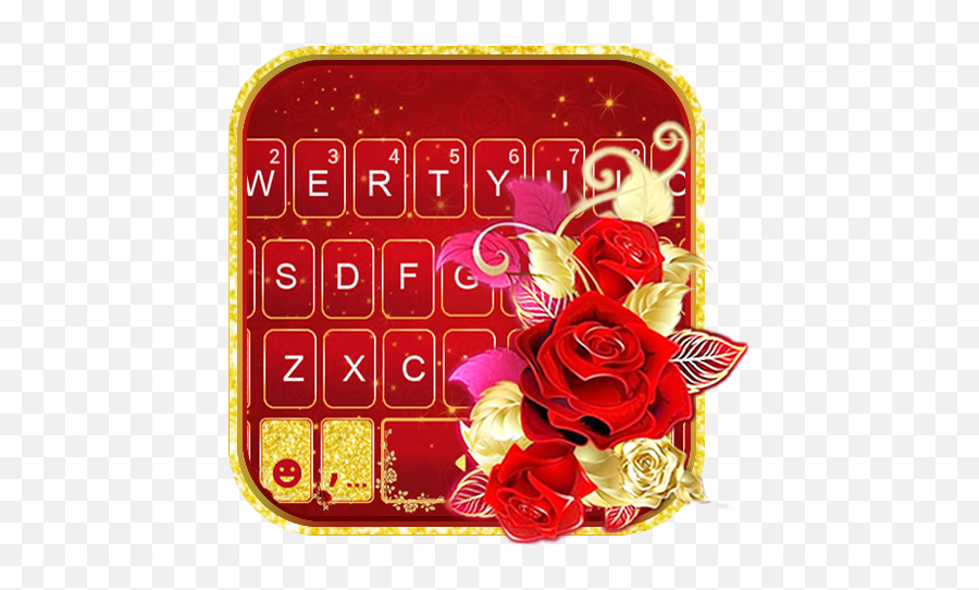 Golden Red Rose Keyboard Theme - Google Playu0027d Ttbiqlr Decorative Emoji,Red Rose Emoji