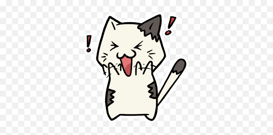 Grinning Cat Face With Smiling Eyes U - Excited Cartoon Gif Transparent Emoji,Cat With Heart Emojis Meme