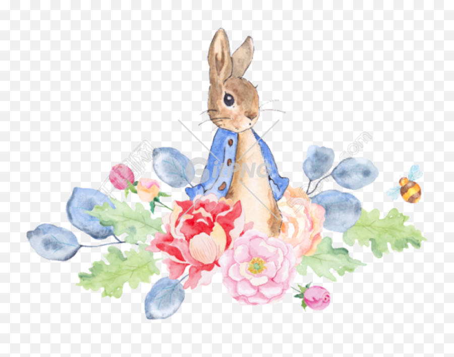 Gitpng - Peter Rabbit Watercolor Flowers Emoji,Cameleon Emoji