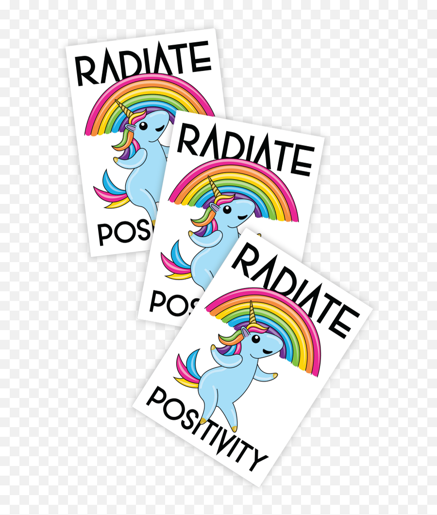 Temporary Tattoos Radiate Positivity Set Of 3 Unicorn With - Playing Card Emoji,Model With Emoji Tattoo