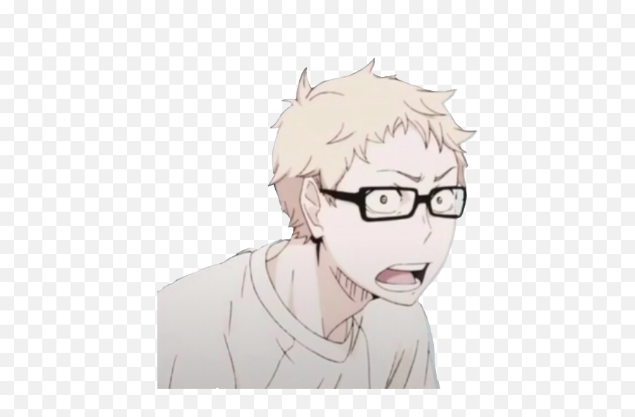 The Most Edited Suprise Picsart - Haikyuu Wallpaper Tsukishima Emoji,Mone Emoticons Black Background