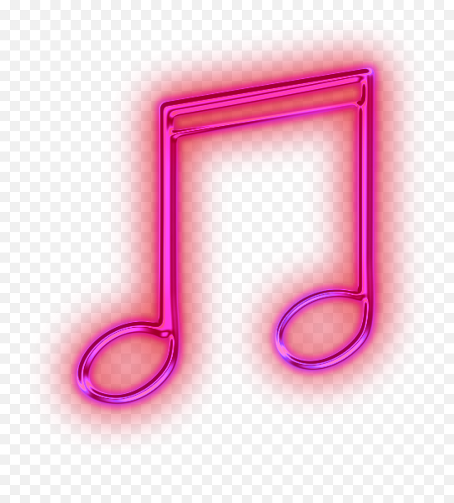 Neon Pink Music Note Clipart - Neon Music Logo No Background Emoji,Bat Man Glasses Music Emoji