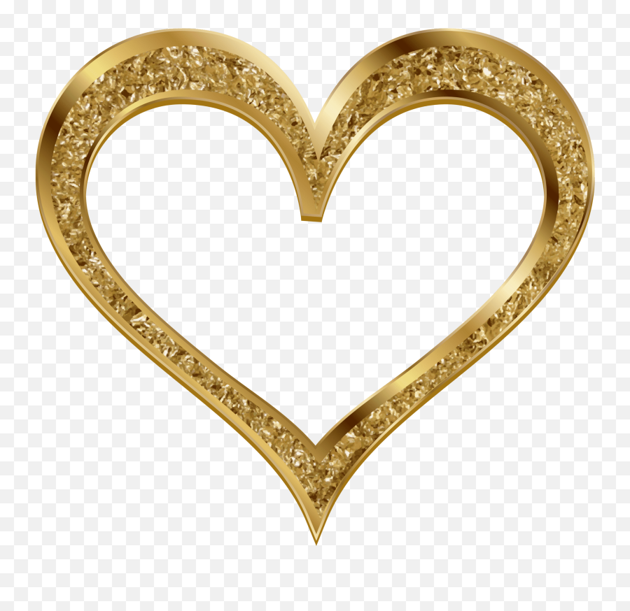 Gold Heart Clip Art Png Image - Gold Heart Clipart Png Emoji,Gold Heart Emoji