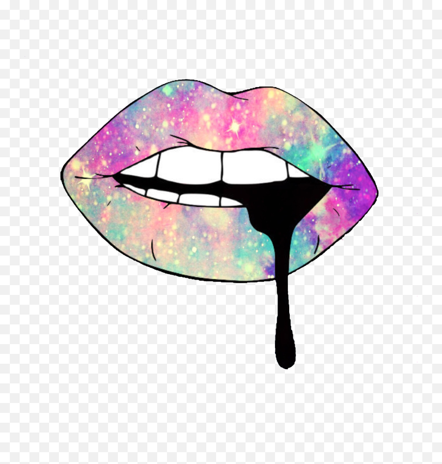 Lips Colorful Neon Aesthetics Tumblr Png Glitter - Cute Lips Drawing Aesthetic Emoji,To Infinity And Beyond Emoji