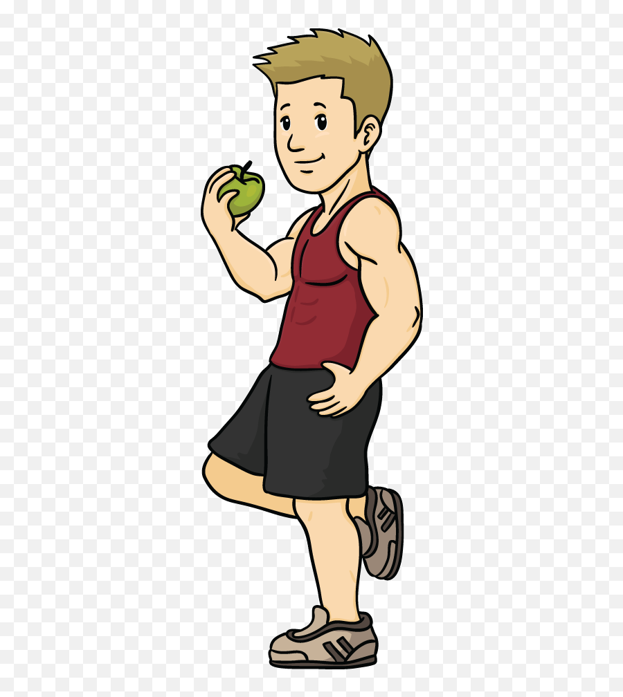 Healthy People Healthy Person Cartoon Collection Png - Clipartix Fit Person Cartoon Emoji,Strong Man Emoji