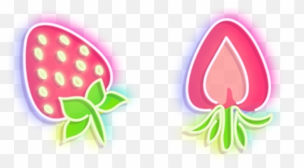 Neon Strawberry - Neon Strawberry Transparent Emoji,Wallet With Flies Emoji