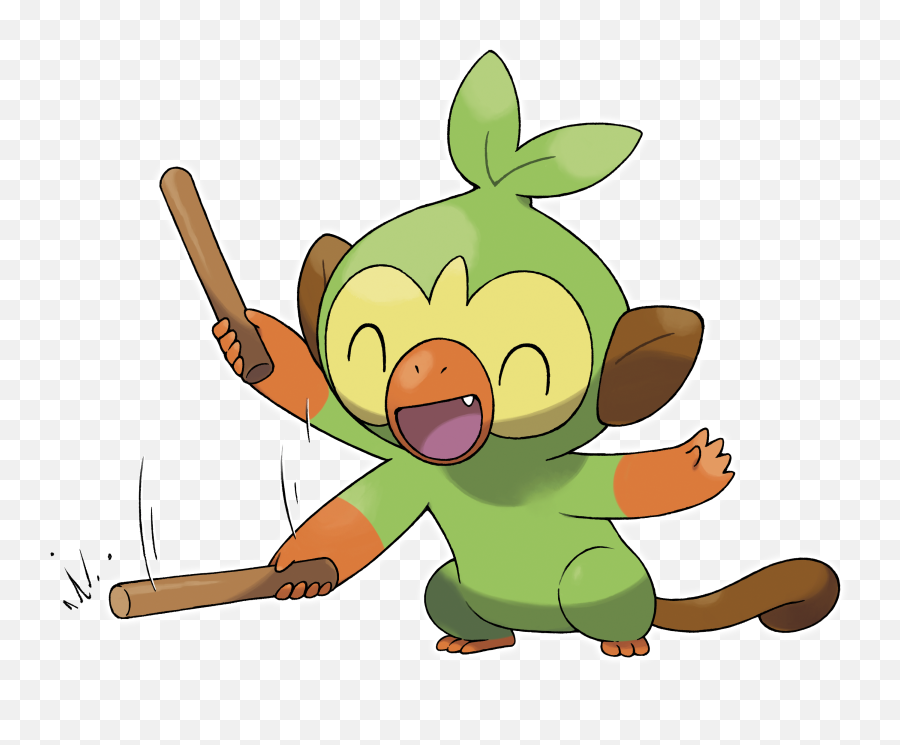 Grookey Plays With A Stick Render - Pokemon Grookey Emoji,Emoji Level35