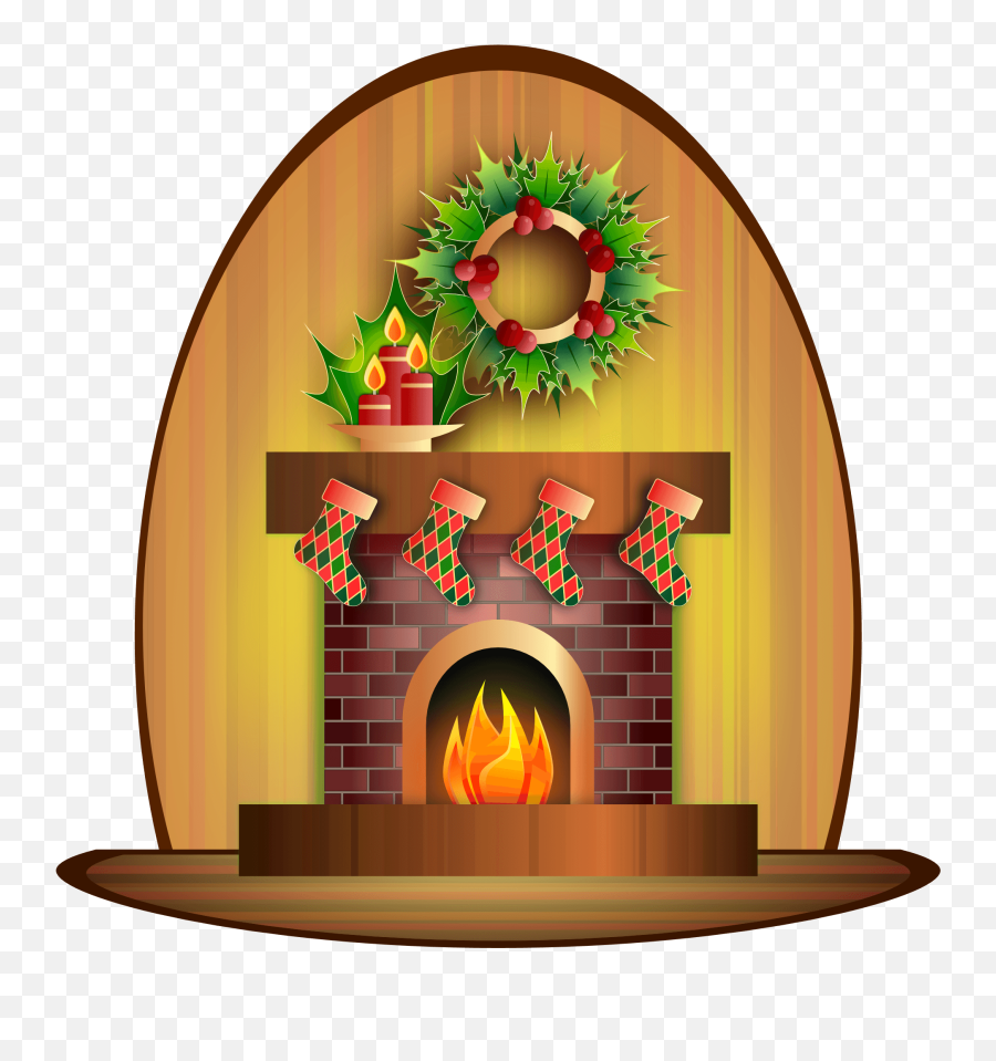 Christmas Stockings Fireplace Clipart - Tarjetas De Chimeneas De Navidad Emoji,Emojis By Fireplace