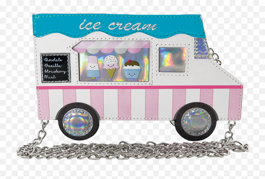 Ice Cream Truck Crossbody Bag - Girly Emoji,Cupcake+truck Emoji