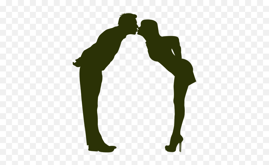 Couple Kissing With Love Silhouette - Transparent Png U0026 Svg Silhueta Casal Se Beijando Png Emoji,Couple Kissing Emoticons