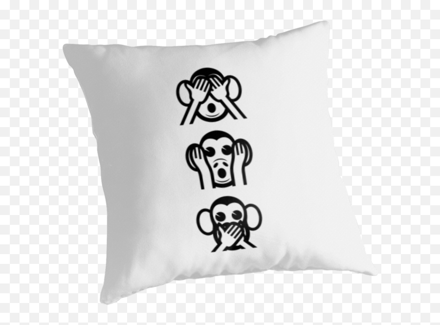 3 Wise Monkeys Emojiu0027 Throw Pillow By Tinybiscuits House - Faze Clan,Skull Out Of Emojis