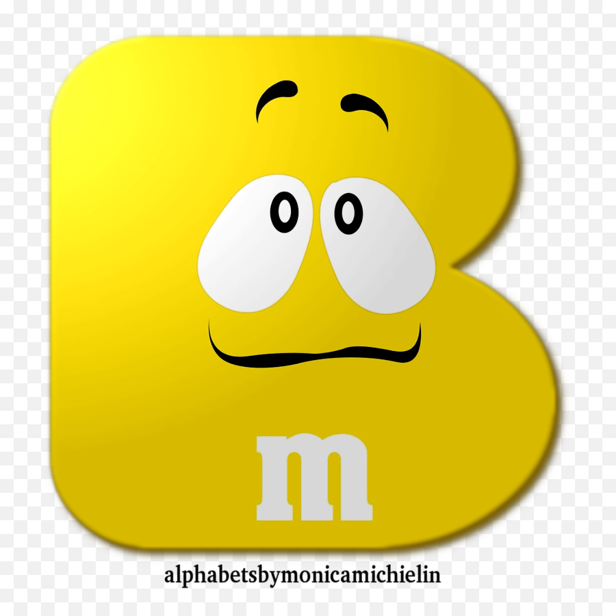 Monica Michielin Alphabets 2 - Yellow Mu0026m Chocolate Happy Emoji,Versiculos Con Emojis