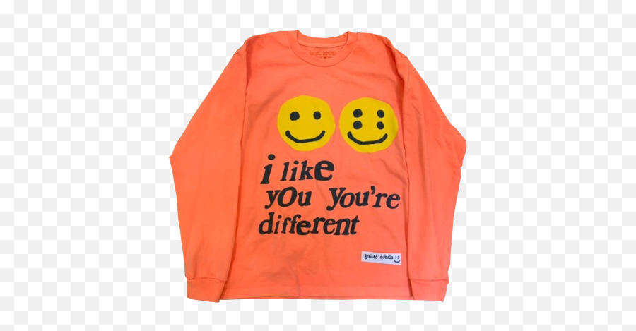 Cactus Plant Flea Market I Like You Youu0027re Different Orange - Cactus Plant Flea Market Orange Longsleeve Emoji,Emoticon T-shirts