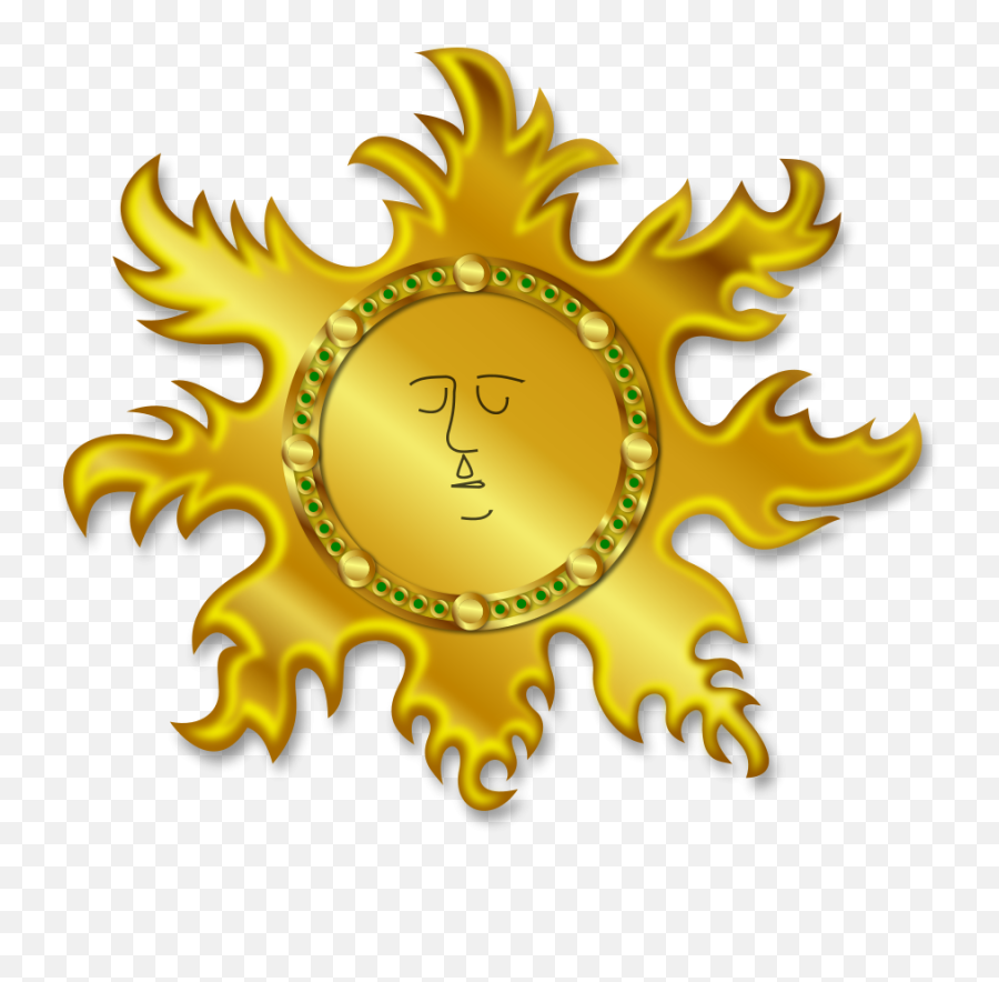 Free Clip Art The Sun By Merlin2525 - Sol E Lua Dourado Png Emoji,Emoticon Bandera De Venezuela Facebook