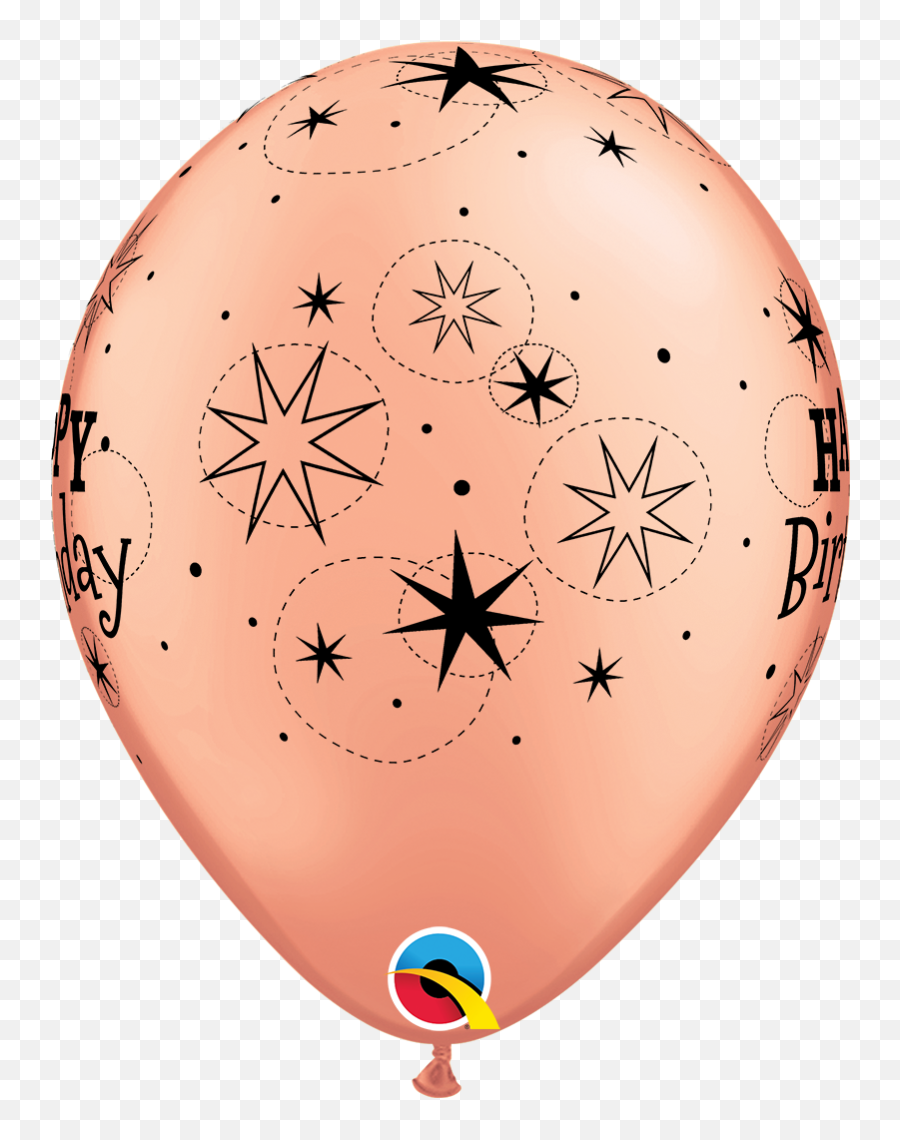 28cm Round Rose Gold Birthday Sparkle - Qualatex Birthdy Latex Balloons Emoji,Sparkle Emoji Balloons