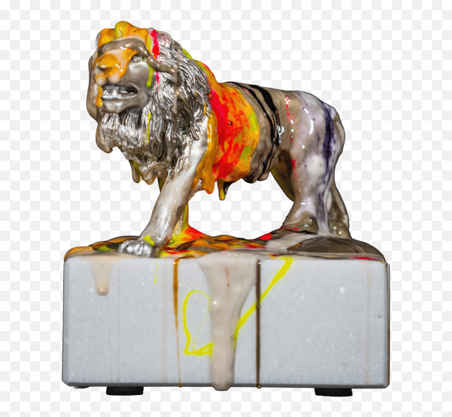 Lion 7 By Antoni Dragan 2020 Sculpture Acrylic Resin - East African Lion Emoji,Small Statues That Describe Emotions