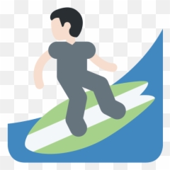 Person Surfing Emoji With Light Skin Tone Meaning And - Surfing Emoji Discord,Iphone Emoticon (1/1)