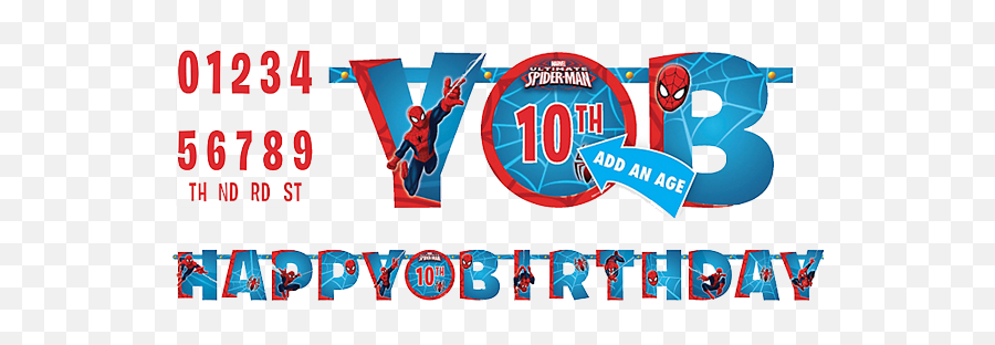 Spiderman Happy Birthday Banner - Language Emoji,Happy Birthday Emoji Texts