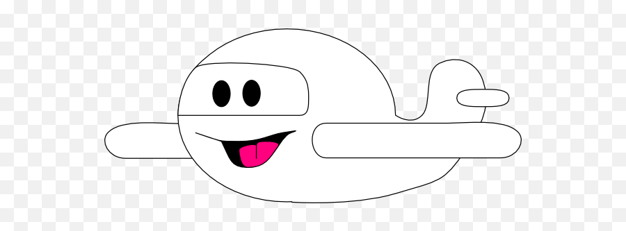 Happy White Airplane Clip Art At Clkercom - Vector Clip Art Happy Emoji,Plane Emoticon