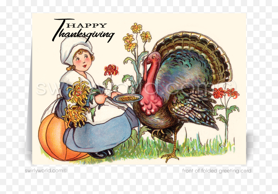 Victorian 1920u0027s Vintage Antique Old Fashioned Thanksgiving Greeting Cards Emoji,Turkey Emoji