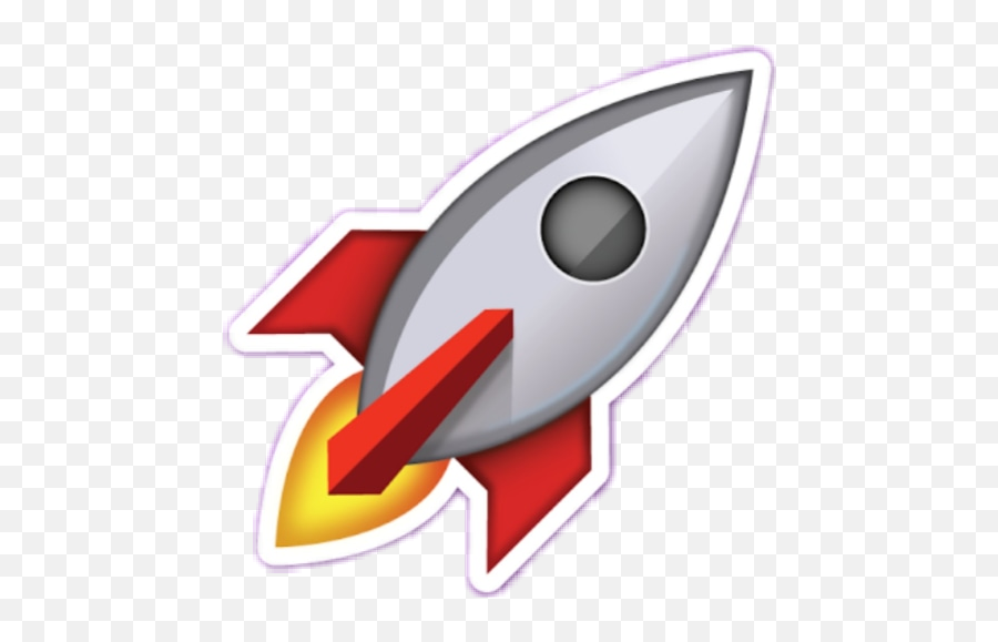 Emoji Iphone Rocket Line Moon Sticker By - Emoji Cohete Ios,Emoji Paint Party