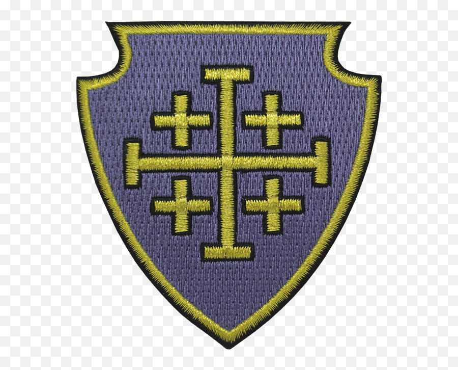 Jerusalem Cross Shield Iron - On Patch Solid Emoji,Emoji Iron On Patches