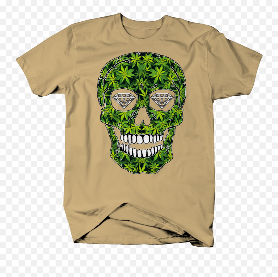 Marijuana Weed Diamond Eyed Skull Chill Vibes 420 Blaze It - Short Sleeve Emoji,Lit Fam Emoji