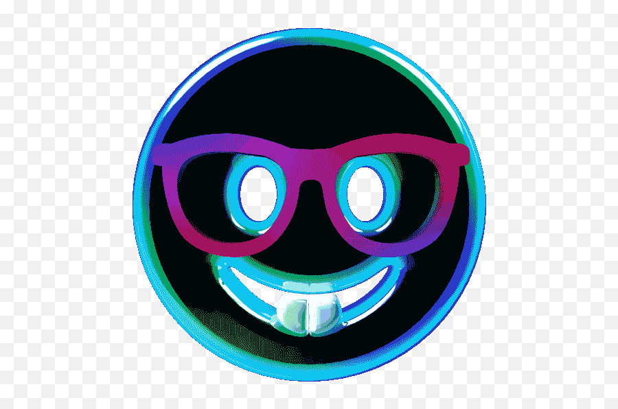 Nerdy Face Nerdy Emoji Gif - Emoji Png Gif Neon,Nerd Face Emoji