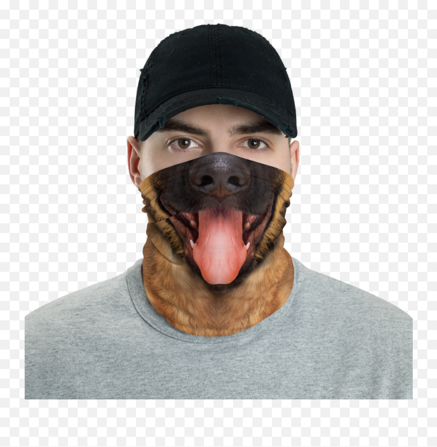 German Shepherd Dog Neck Gaiter Emoji,How To Tell German Shepherds Emotions By Their Ears