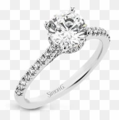 Gabriel Bridal 14k White Gold Round Twisted Diamond - Simon G Lr2350 Emoji,Emotion Ring White