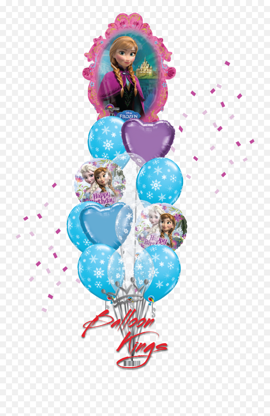 Elsa Anna Frozen Bouquet - Girly Emoji,Sparkle Emoji Balloons