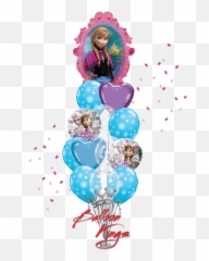 Elsa Anna Frozen Bouquet - Girly Emoji,Sparkle Emoji Balloons