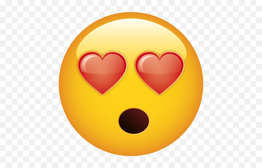 Heart Eyes Variation Mouth Open - Happy Emoji,Heart Eyes Emoji