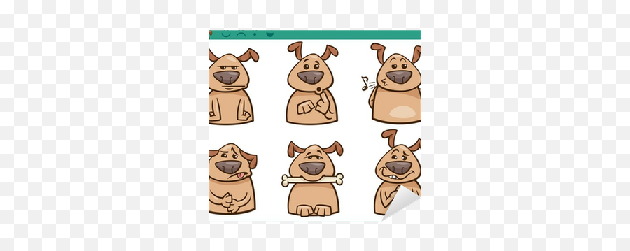 Dog Emotions Cartoon Illustration Set - Emociones Imagenes Perro Emoji,Animal Emotions Cartoon