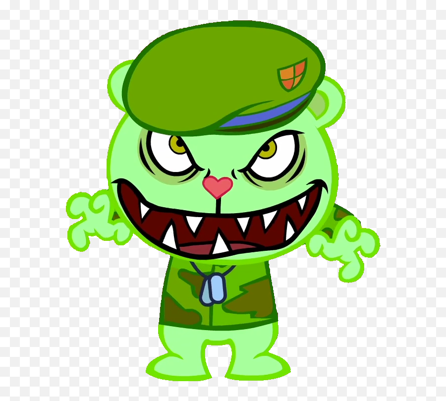 Fliqpy - Happy Tree Friends Flippy Emoji,Htf Emoticon Disco Bear