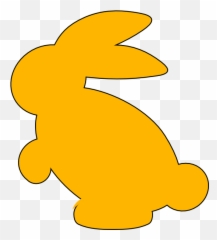 Yellow Bunny Clipart - Clipart Suggest Silhouette Easter Bunny Clipart Black And White Emoji,Bunny Holding Cake Emoticon